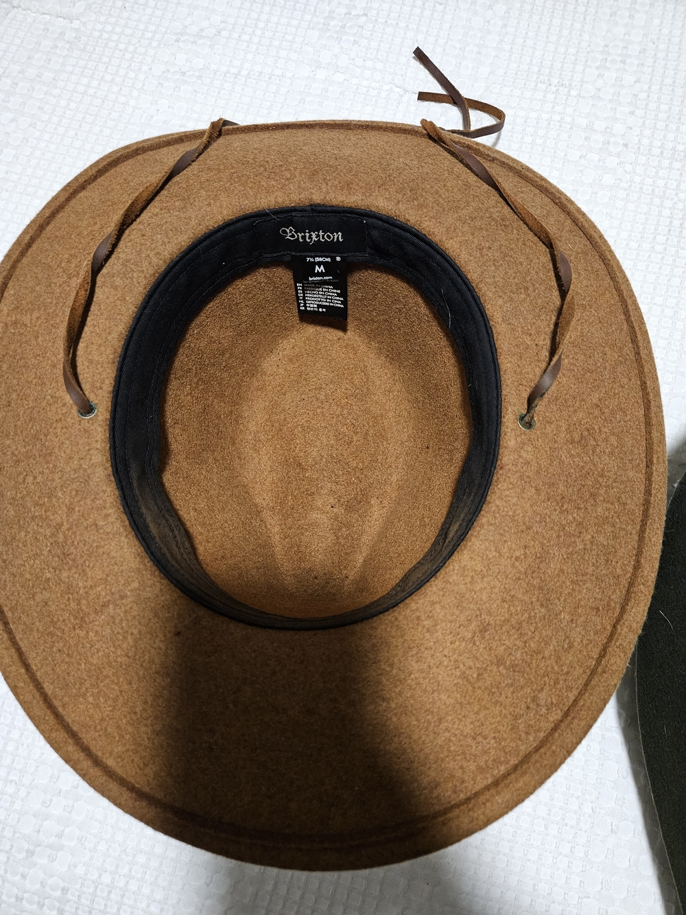 Lot Of Three Brixton Wool Ranch Hats in Beige, Olive, Tan, with Brown Chin Strap - Picture 7 of 7